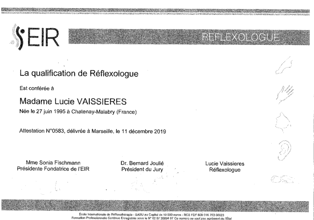 certification de réflexologie